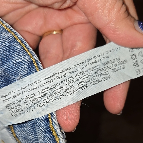 Zara Blue Denim Colorblock Patchwork Mini Skirt Size Medium - Picture 5 of 5